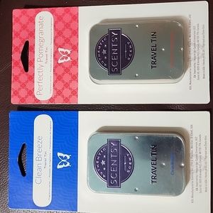 Scentsy Travel Tins. Clean Breeze & Perfectly Pomergranate.